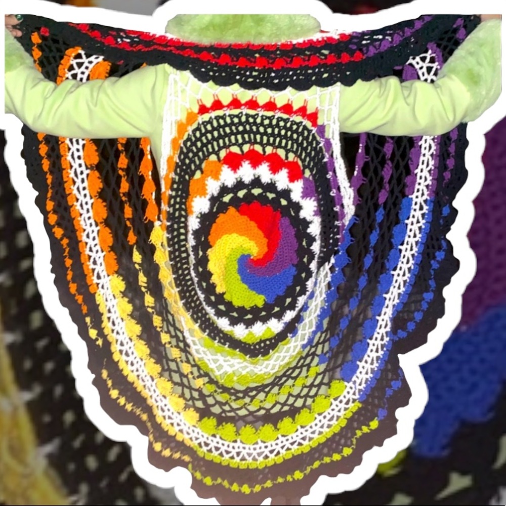 Handmade Gorgeous Rainbow Swirl Cape